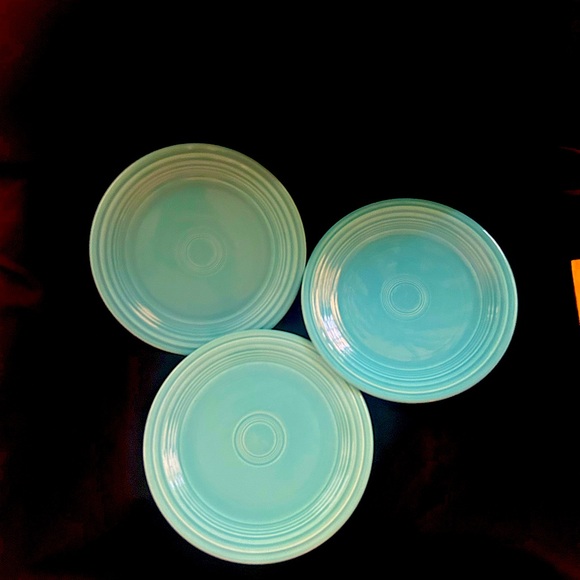 Fiesta | Dining | 3 Vintage Fiesta Ware Turquoise Lunch Plates Euc ...